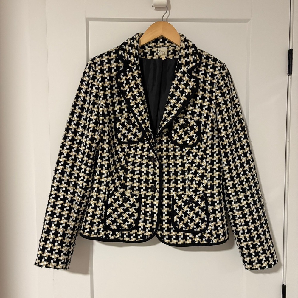 Y2K 90s Vintage Clueless Tweed Blazer retro elevated basic office Timeless